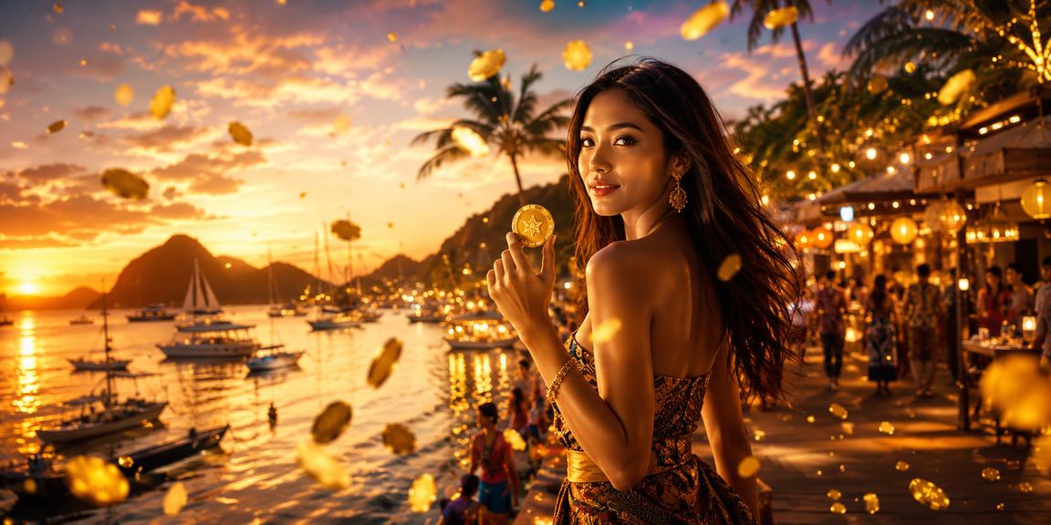 Suasana malam pasar ramai dengan layar betting yang menyala terang di kerumunan