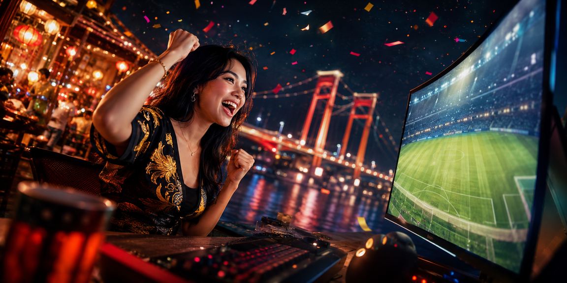 Pemain esports mengikuti sesi betting semalam suntuk di area night market yang ramai